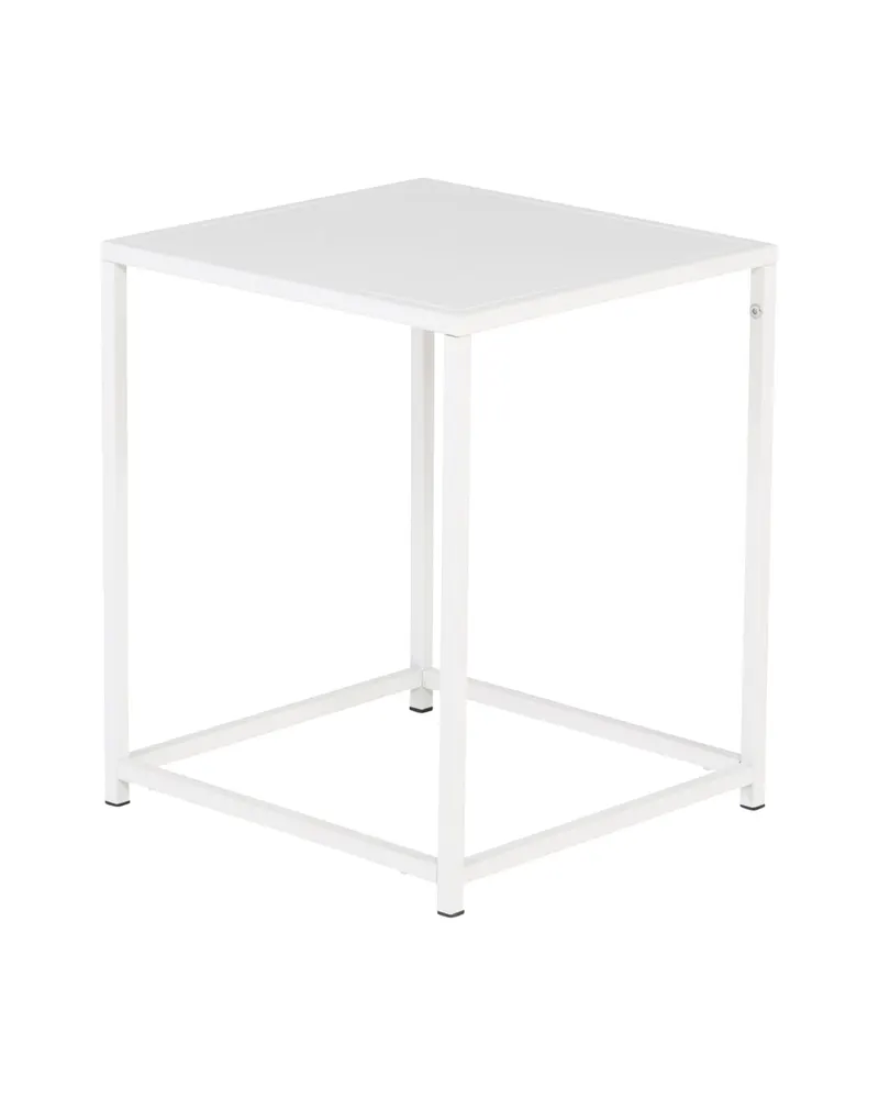 Staal Beistelltisch aus pulverbeschichtetem Stahl in 37 × 38 cm, Weiß, Ansicht 2