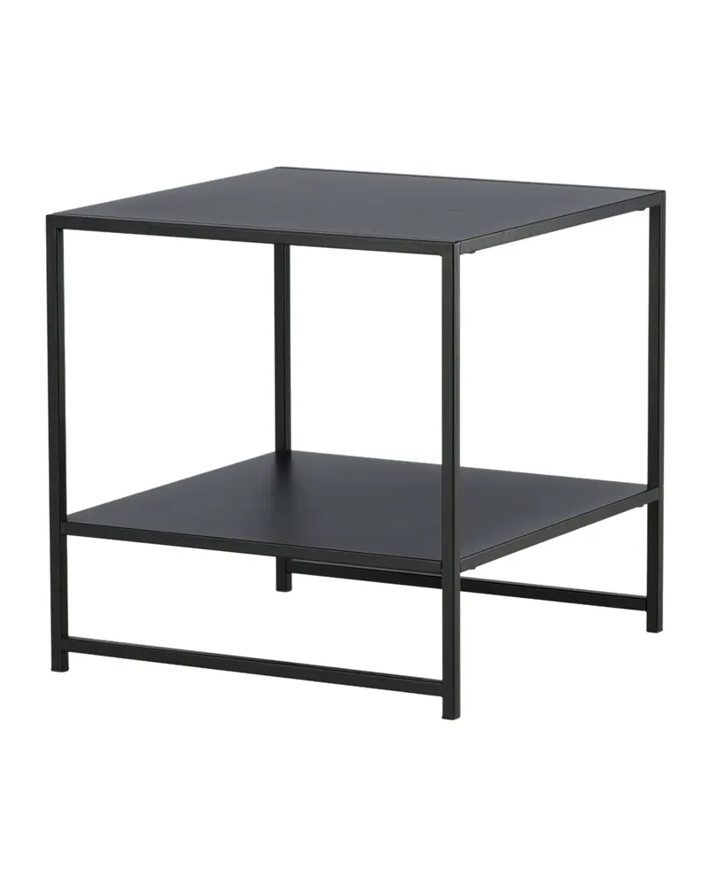 Staal Beistelltisch aus pulverbeschichtetem Stahl in 50 × 50 cm, Schwarz, Ansicht 5