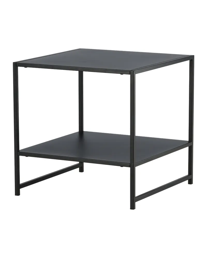 Staal Beistelltisch aus pulverbeschichtetem Stahl in 50 × 50 cm, Schwarz, Ansicht 8