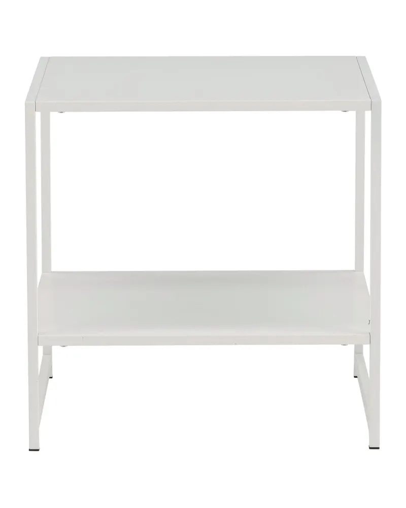 Staal Beistelltisch aus pulverbeschichtetem Stahl in 50 × 50 cm, Weiß, Ansicht 1