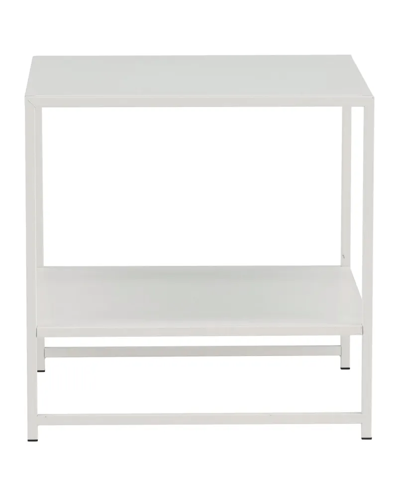 Staal Beistelltisch aus pulverbeschichtetem Stahl in 50 × 50 cm, Weiß, Ansicht 10