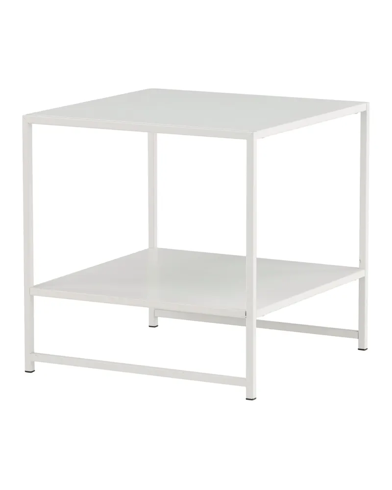 Staal Beistelltisch aus pulverbeschichtetem Stahl in 50 × 50 cm, Weiß, Ansicht 11