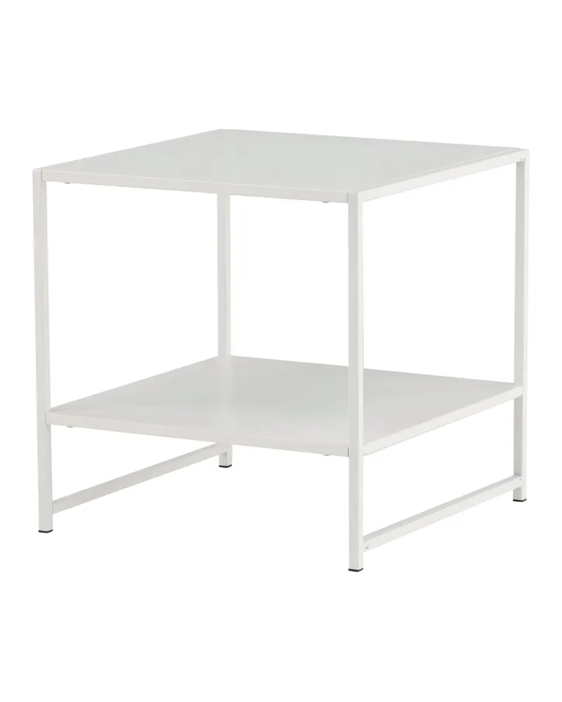 Staal Beistelltisch aus pulverbeschichtetem Stahl in 50 × 50 cm, Weiß, Ansicht 2