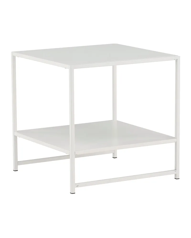 Staal Beistelltisch aus pulverbeschichtetem Stahl in 50 × 50 cm, Weiß, Ansicht 3