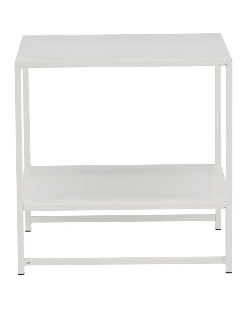 Staal Beistelltisch aus pulverbeschichtetem Stahl in 50 × 50 cm, Weiß, Ansicht 4