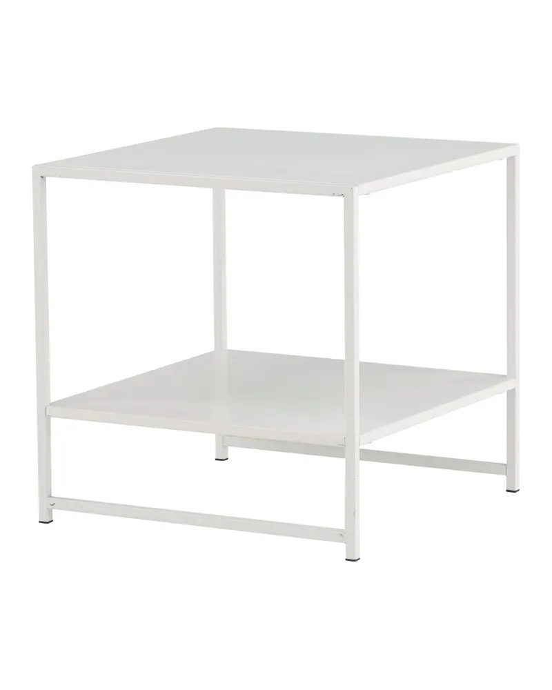 Staal Beistelltisch aus pulverbeschichtetem Stahl in 50 × 50 cm, Weiß, Ansicht 5