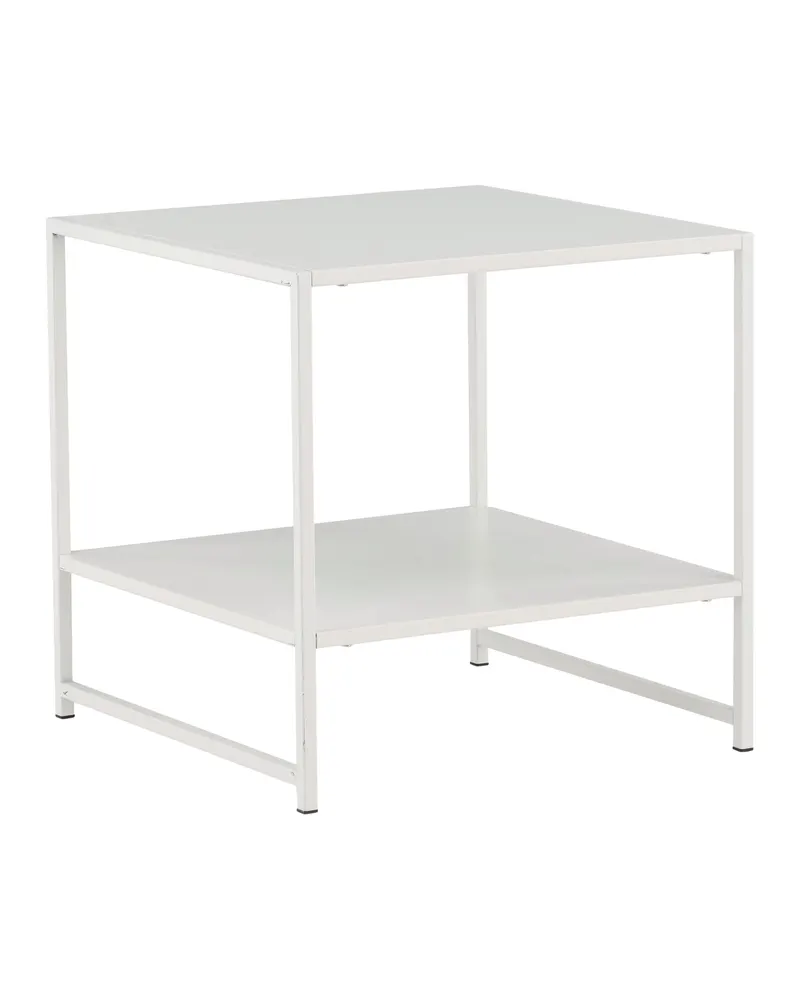 Staal Beistelltisch aus pulverbeschichtetem Stahl in 50 × 50 cm, Weiß, Ansicht 6