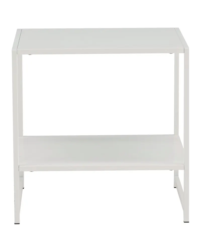 Staal Beistelltisch aus pulverbeschichtetem Stahl in 50 × 50 cm, Weiß, Ansicht 7