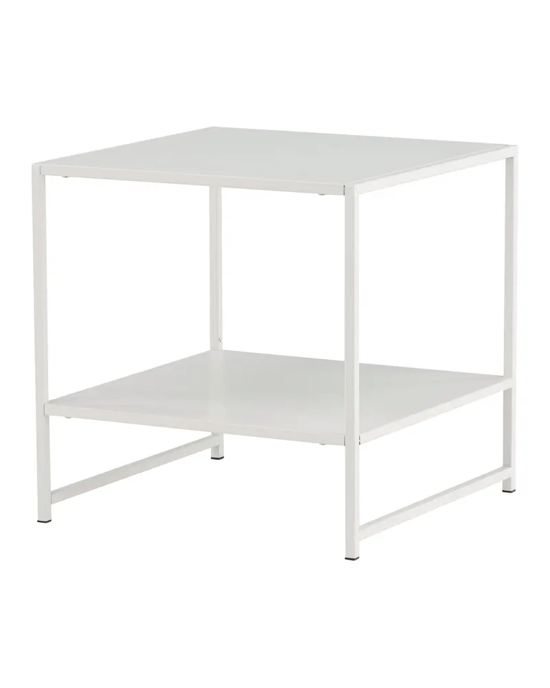 Staal Beistelltisch aus pulverbeschichtetem Stahl in 50 × 50 cm, Weiß, Ansicht 8