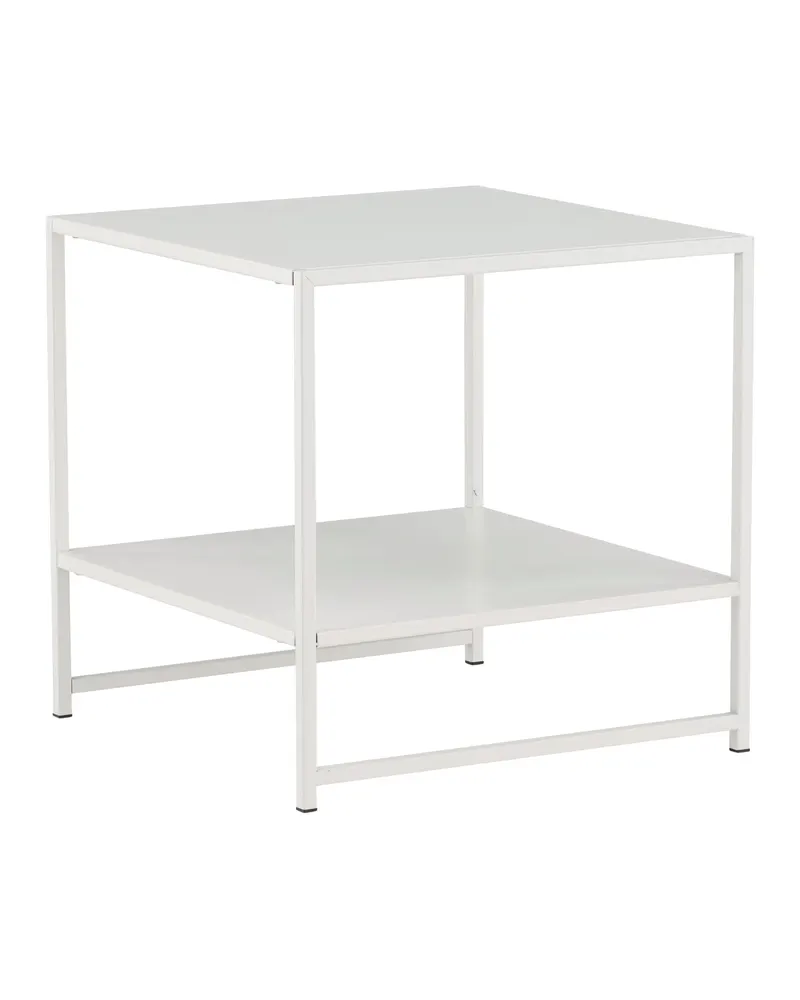 Staal Beistelltisch aus pulverbeschichtetem Stahl in 50 × 50 cm, Weiß, Ansicht 9