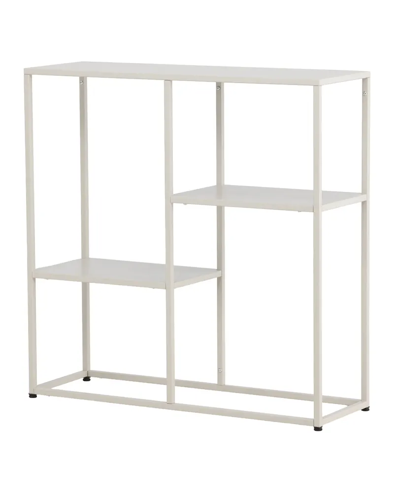 Staal Beistelltisch aus pulverbeschichtetem Stahl in 80 × 80 × 26 cm, Beige, Ansicht 6