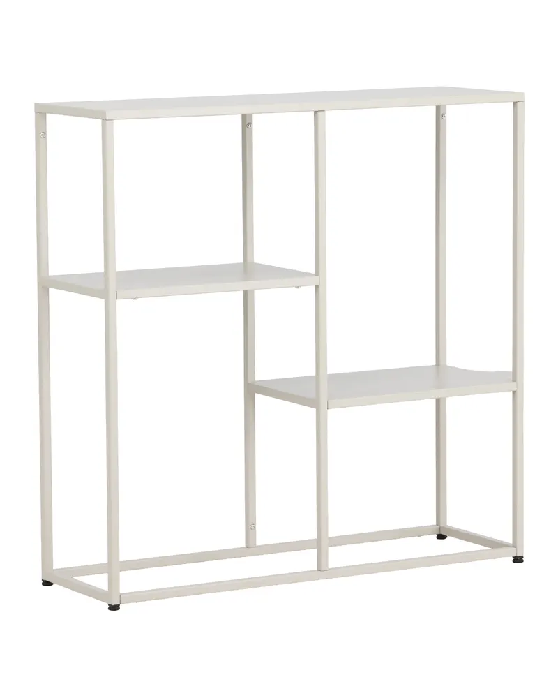 Staal Beistelltisch aus pulverbeschichtetem Stahl in 80 × 80 × 26 cm, Beige, Ansicht 9