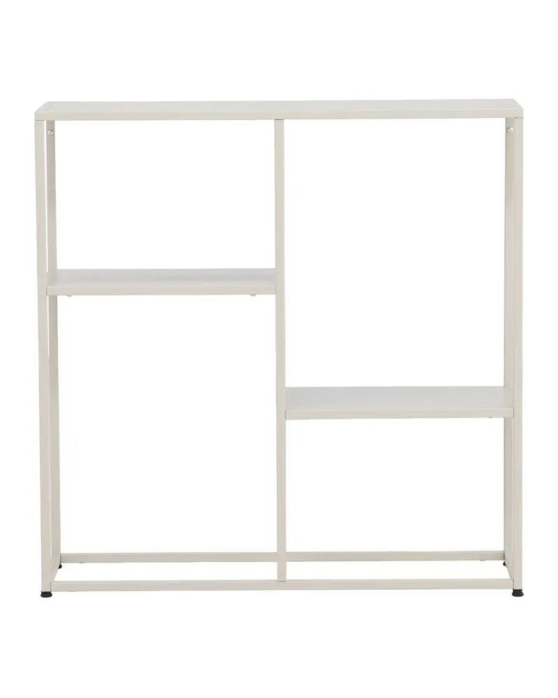 Staal Beistelltisch aus pulverbeschichtetem Stahl in 80 × 80 × 26 cm, Beige, Ansicht 10