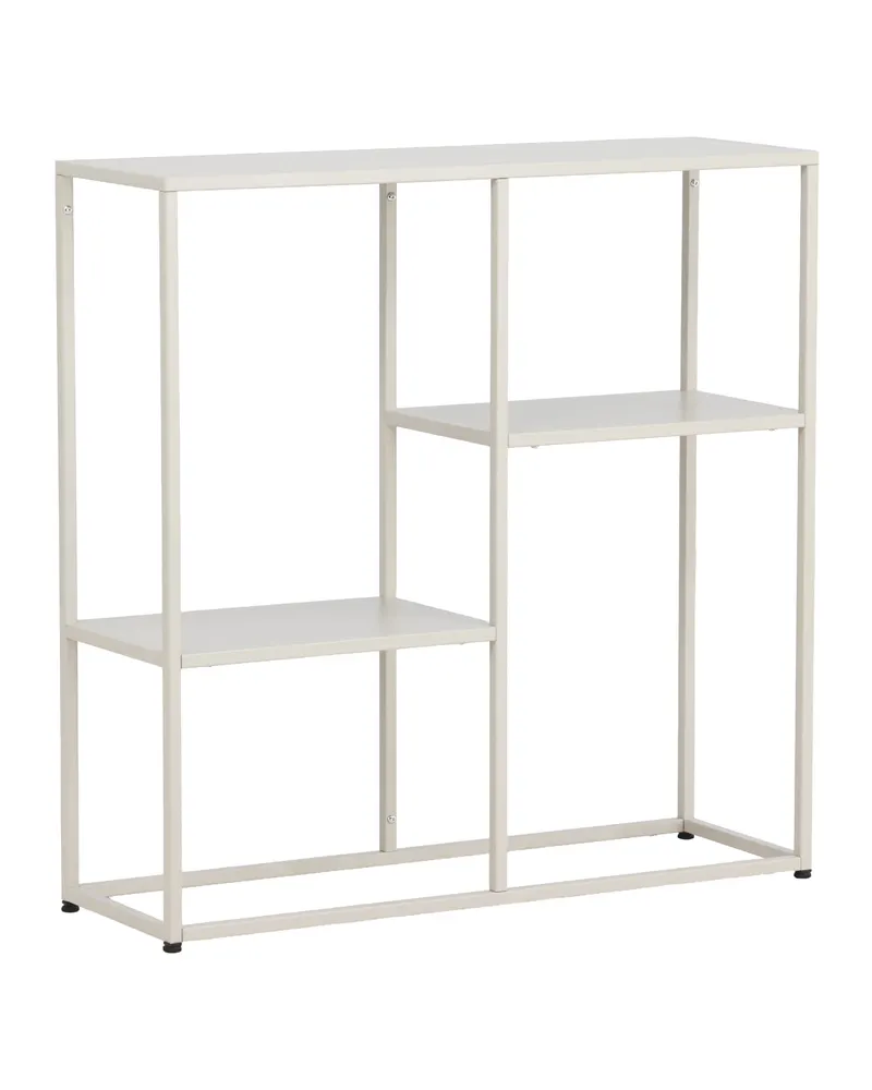 Staal Beistelltisch aus pulverbeschichtetem Stahl in 80 × 80 × 26 cm, Beige, Ansicht 2