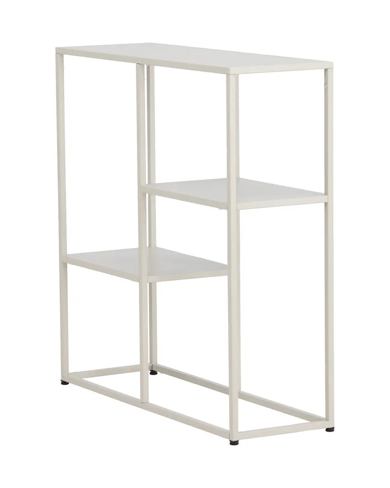 Staal Beistelltisch aus pulverbeschichtetem Stahl in 80 × 80 × 26 cm, Beige, Ansicht 5