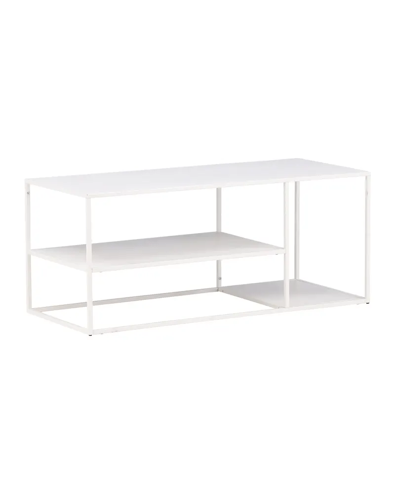 Staal Couchtisch aus Stahl mit Ablage in 120 × 50 cm, Weiß, Ansicht 8
