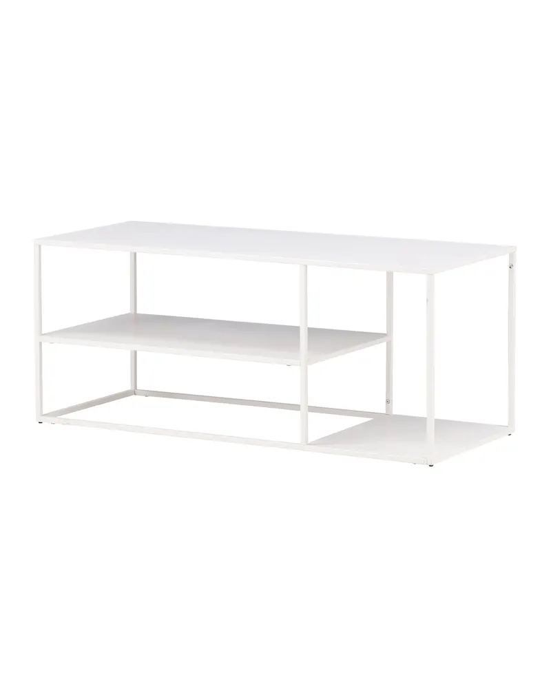 Staal Couchtisch aus Stahl mit Ablage in 120 × 50 cm, Weiß, Ansicht 10