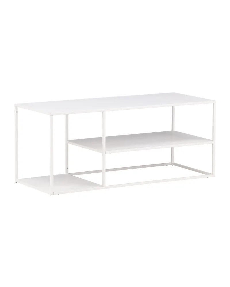 Staal Couchtisch aus Stahl mit Ablage in 120 × 50 cm, Weiß, Ansicht 2
