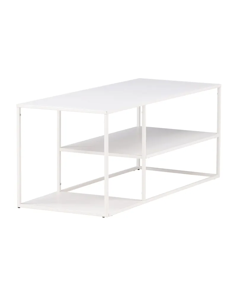Staal Couchtisch aus Stahl mit Ablage in 120 × 50 cm, Weiß, Ansicht 3