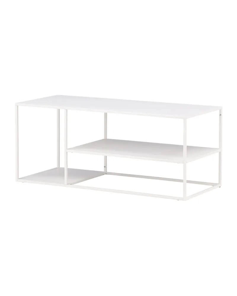 Staal Couchtisch aus Stahl mit Ablage in 120 × 50 cm, Weiß, Ansicht 5