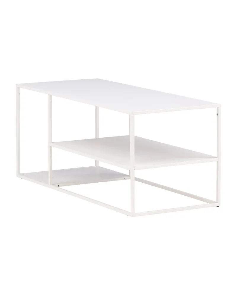 Staal Couchtisch aus Stahl mit Ablage in 120 × 50 cm, Weiß, Ansicht 6
