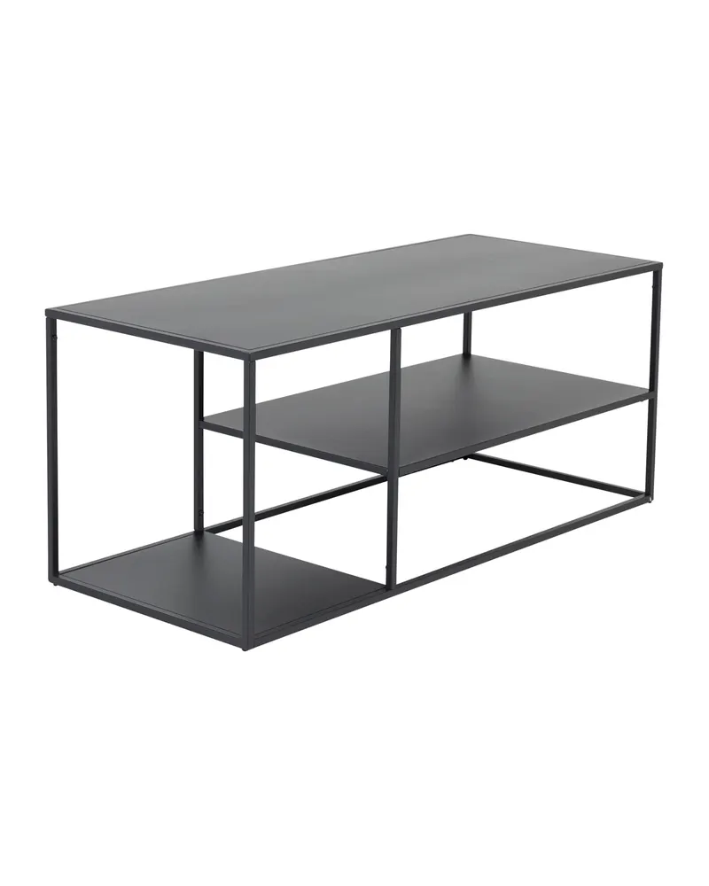 Staal Couchtisch aus Stahl mit Ablage in 120 × 50 cm, Schwarz, Ansicht 2