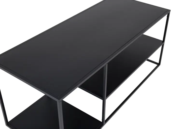 Staal Couchtisch aus Stahl mit Ablage in 120 × 50 cm, Schwarz, Ansicht 3