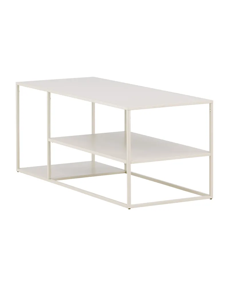 Staal Couchtisch aus Stahl mit Ablage in 120 × 50 cm, Beige, Ansicht 12