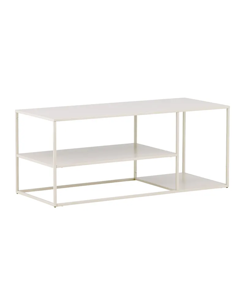 Staal Couchtisch aus Stahl mit Ablage in 120 × 50 cm, Beige, Ansicht 2