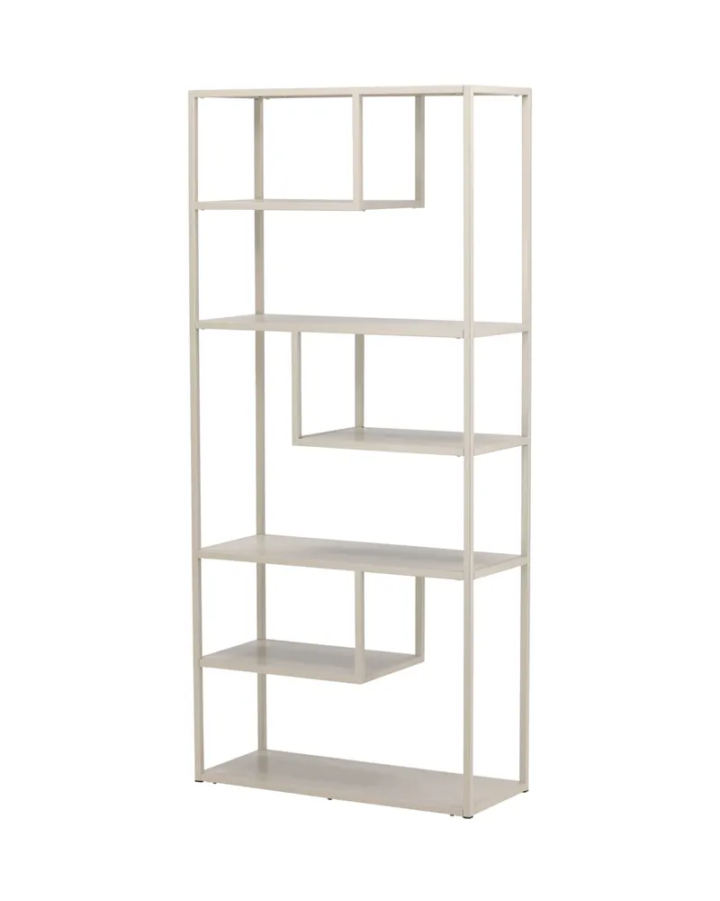 Staal Regal mit versetzten Böden in 35 × 188 × 85 cm, Beige, Ansicht 5