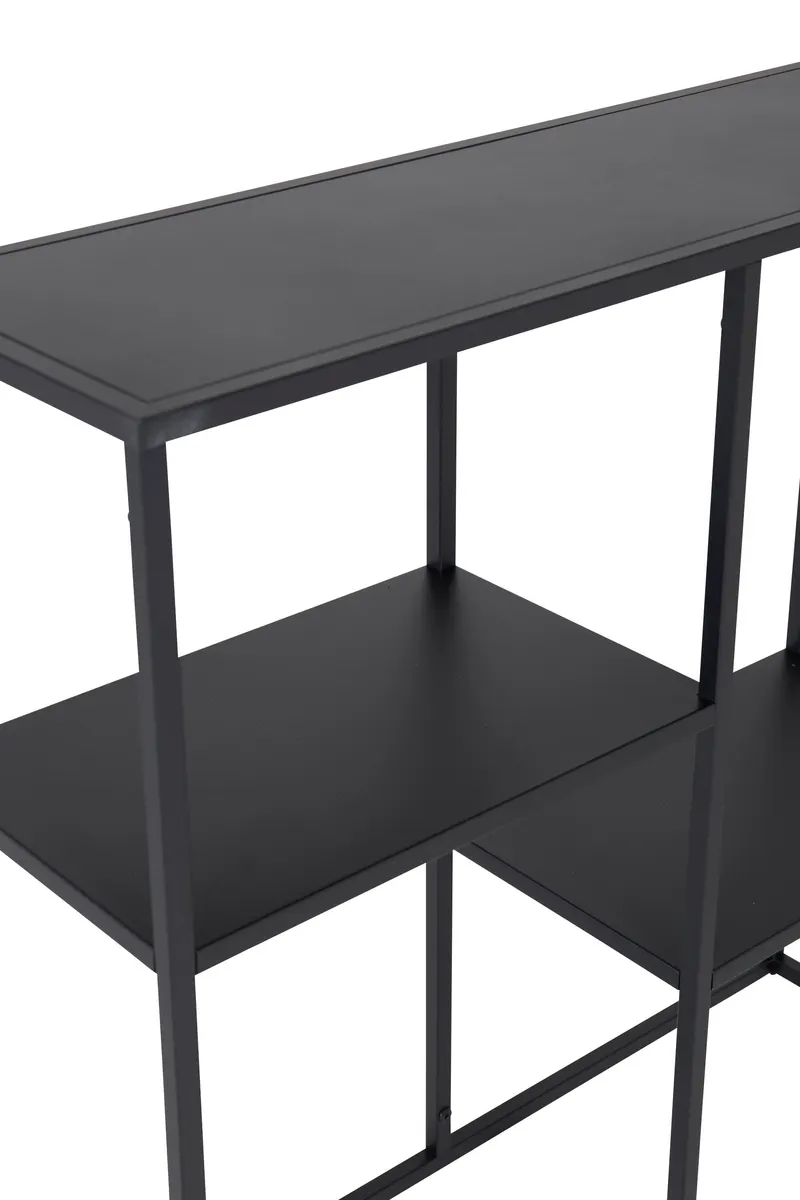 Staal Regal mit versetzten Böden in 26 × 81 × 80 cm, Schwarz, Ansicht 3