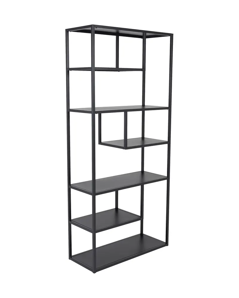 Staal Regal mit versetzten Böden in 35 × 190 × 85 cm, Schwarz, Ansicht 2