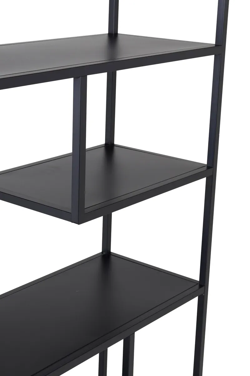 Staal Regal mit versetzten Böden in 35 × 190 × 85 cm, Schwarz, Ansicht 3