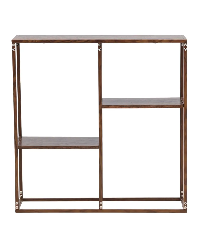 Staal Regal mit versetzten Böden in 26 × 81 × 80 cm, Walnuss, Ansicht 10