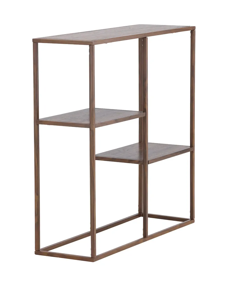 Staal Regal mit versetzten Böden in 26 × 81 × 80 cm, Walnuss, Ansicht 3