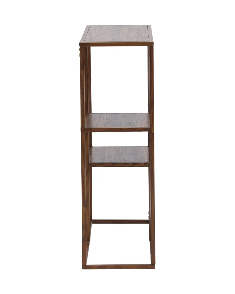 Staal Regal mit versetzten Böden in 26 × 81 × 80 cm, Walnuss, Ansicht 4