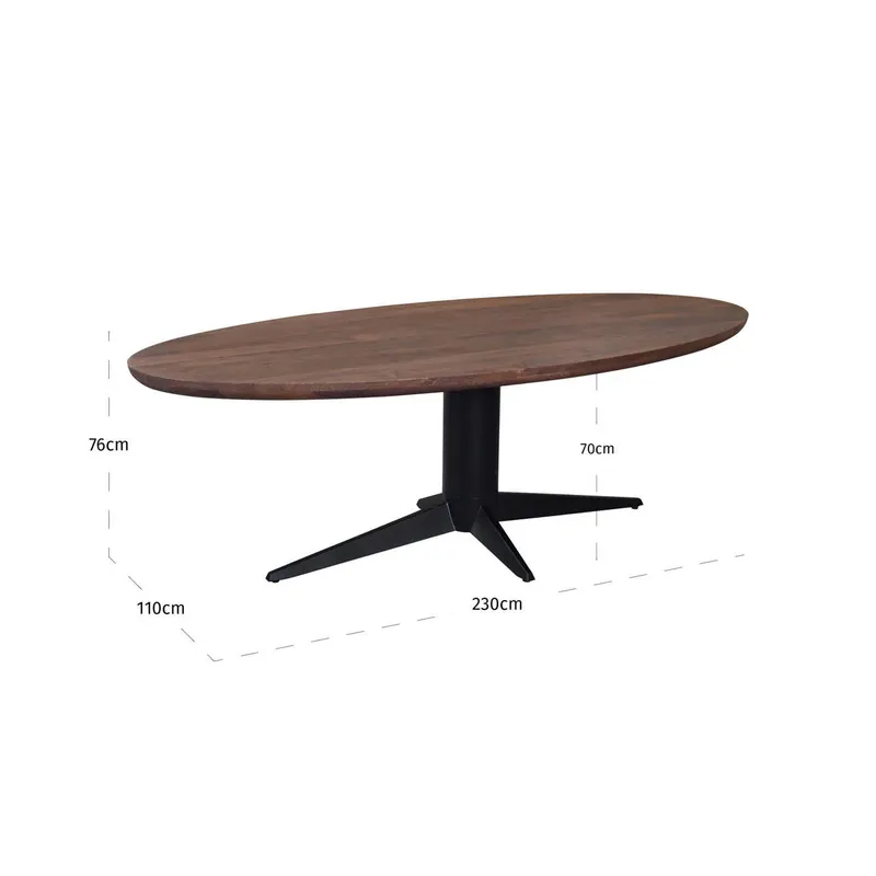 Esstisch Stafford Spicebrown, 230 x 110 cm von Richmond Interiors, Maßzeichnung 7