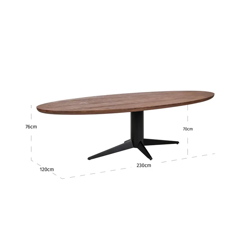Esstisch Stafford Spicebrown, 280 x 120 cm von Richmond Interiors, Maßzeichnung 8