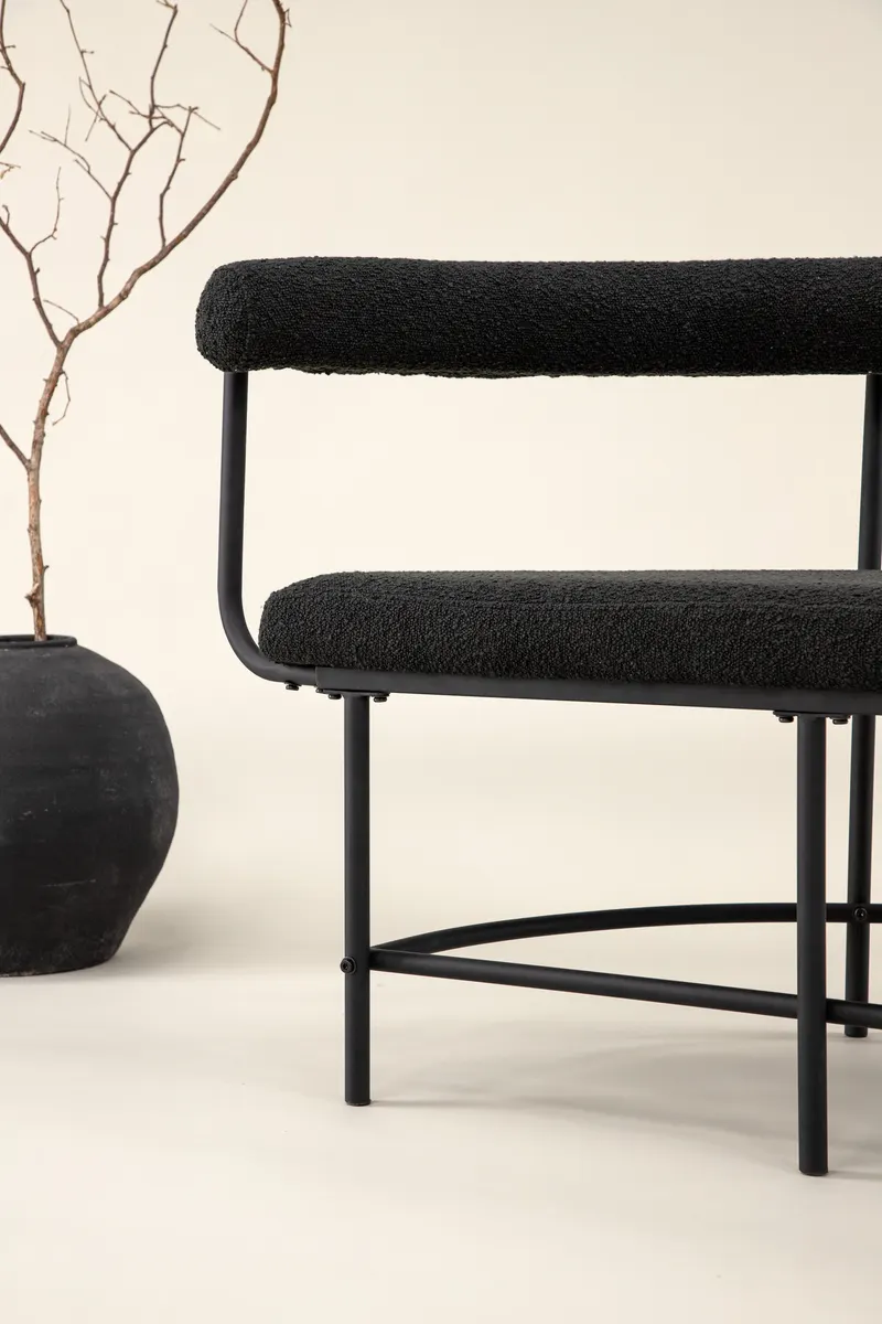 Stallhagen Sitzbank mit Lehne in Polyester-Bouclé, im Wohnraum, Ansicht 2
