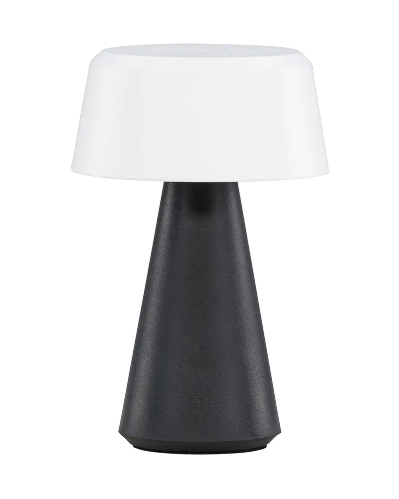 Statford Gartenlampe mit Batterie und Kegelfuß, 23 cm, Schwarz, Weiß