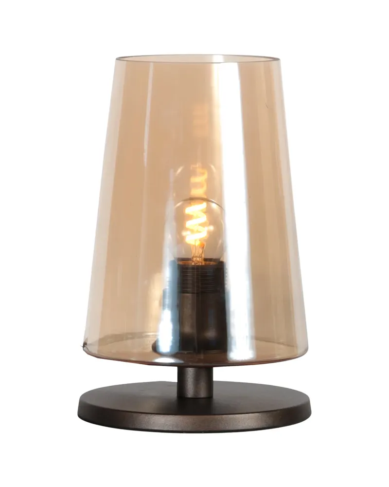 Steinhauer Ancilla Tischlampe mit E27-Fassung in Bernsteinfarben, Kakao, Ansicht 3