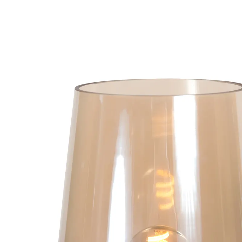 Steinhauer Ancilla Tischlampe mit E27-Fassung in Bernsteinfarben, Kakao, Ansicht 5