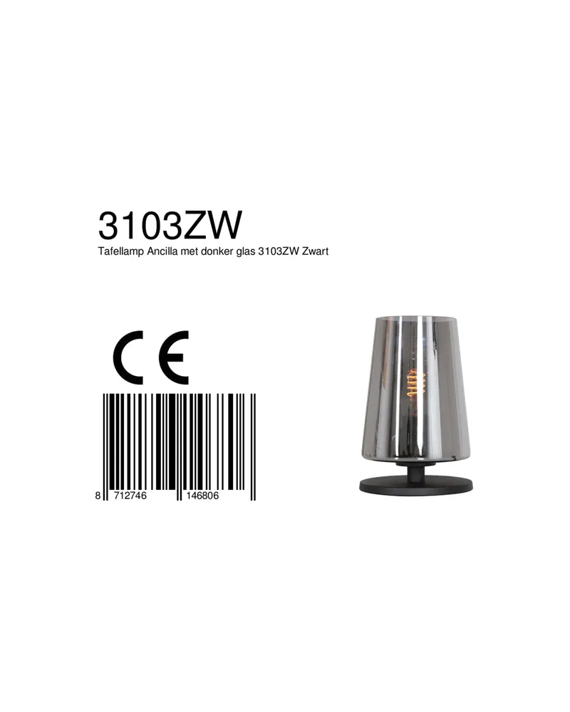 Steinhauer Ancilla Tischlampe mit E27-Fassung in Schwarz, Ansicht 14