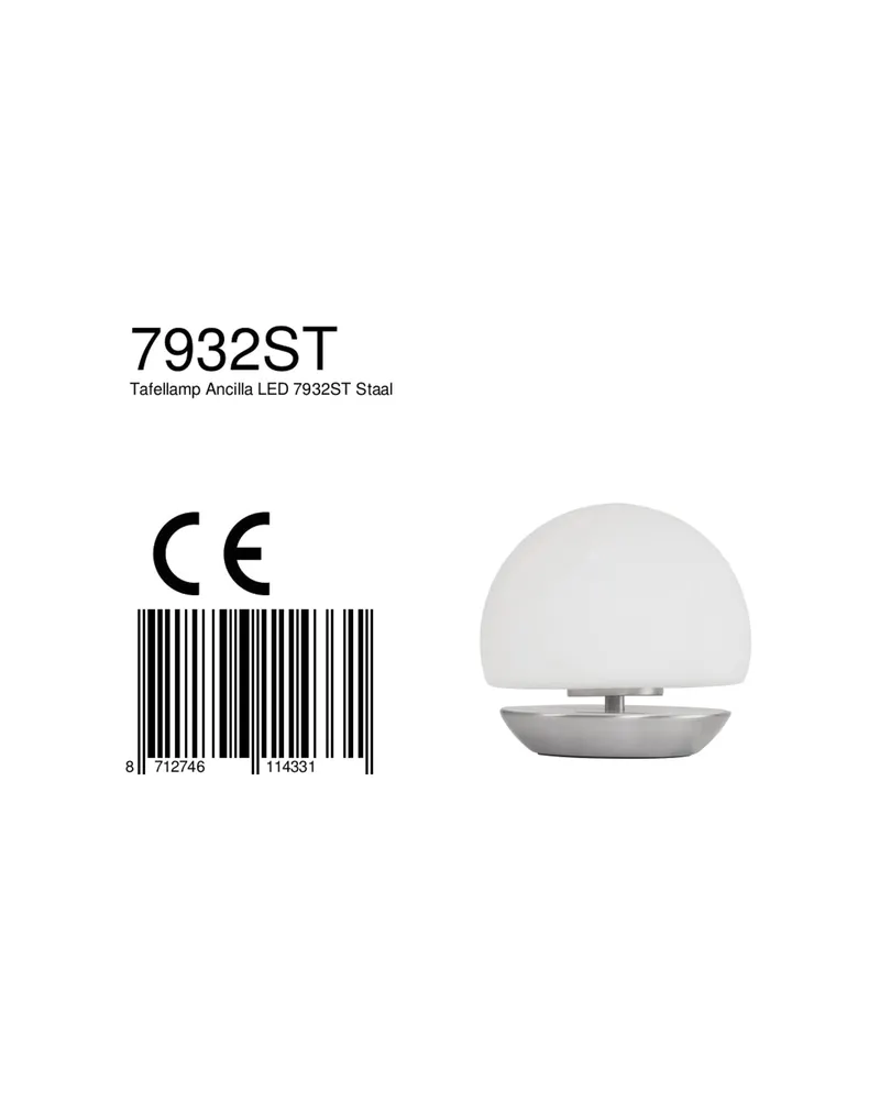 Steinhauer Ancilla Tischlampe mit Touchdimmer in Stahl, Ansicht 11