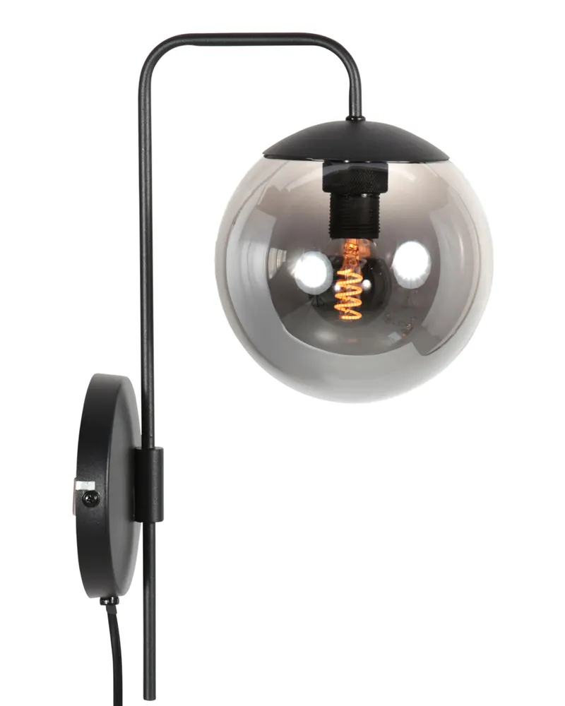 Bollique Wandleuchte mit E14-Fassung in Schwarz, Ansicht 6