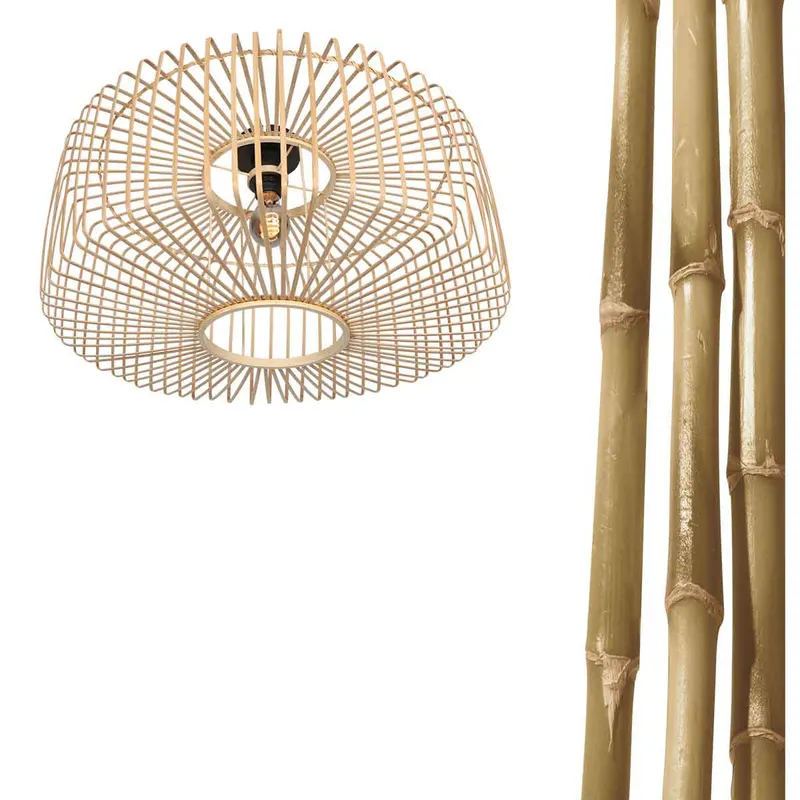 Steinhauer Breeza-Beache Deckenleuchte aus Bambus, Ø 40 cm in Naturfarben, Ansicht 8