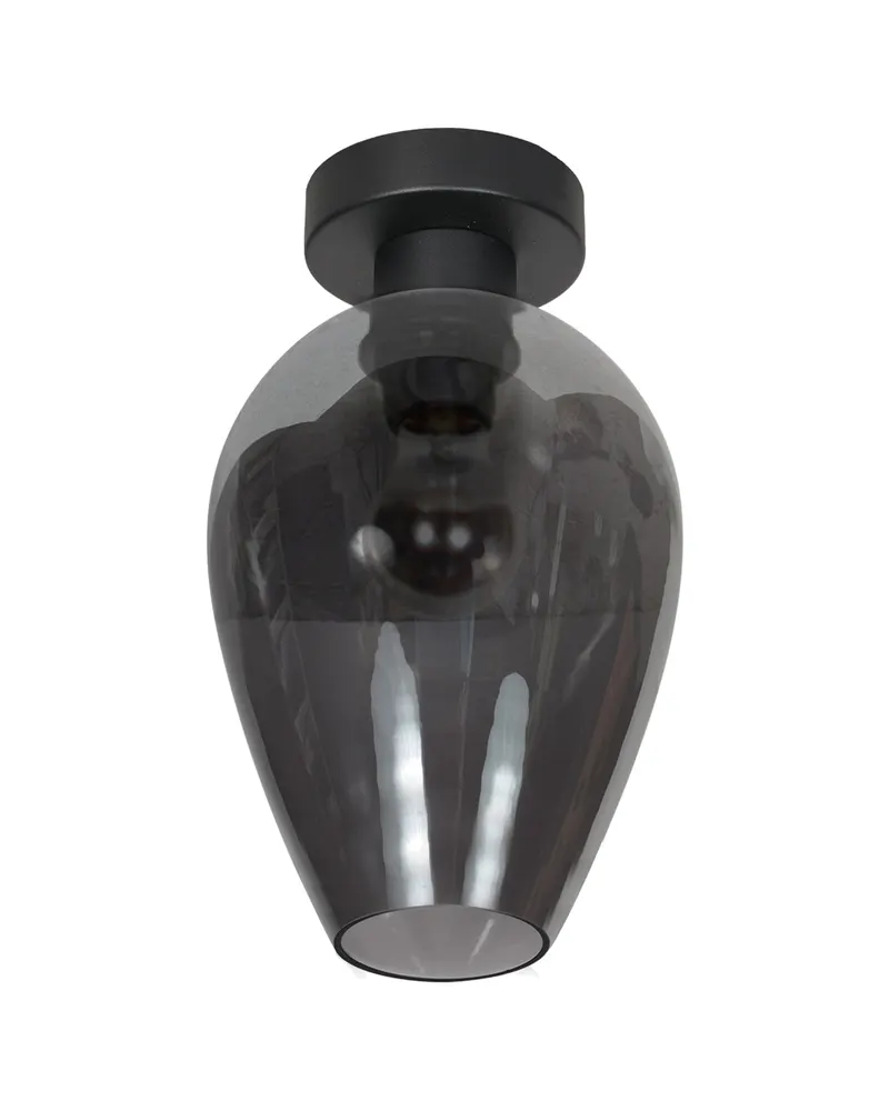 Drovia Deckenleuchte aus Glas und Metall in Schwarz, Ansicht 3