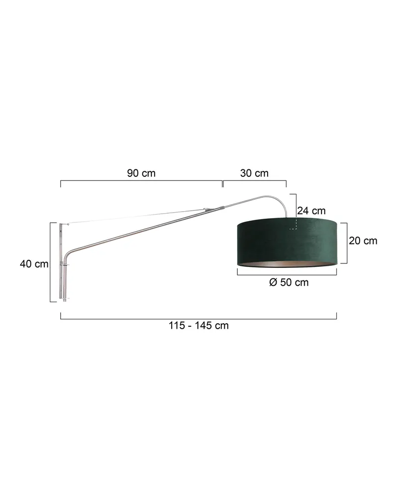 Elegant Classy Wandleuchte in Stahl mit extern dimmbarer E27-Fassung in Stahl, Ansicht 3