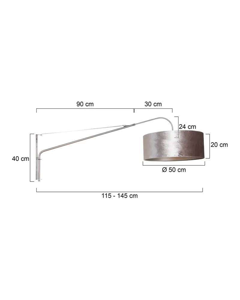 Elegant Classy Wandleuchte in Stahl mit dreistufiger Dimmung in Stahl, Ansicht 3