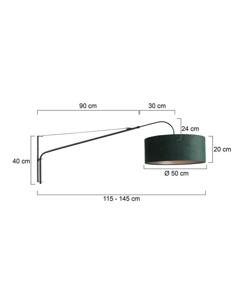 Steinhauer Elegant Classy Wandleuchte mit verstellbarem Lesearm, Schwarz in Schwarz, Ansicht 14